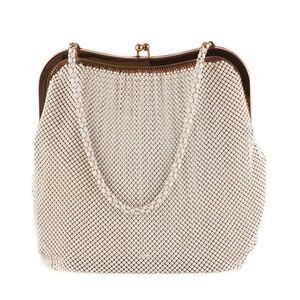 Vintage Whiting & David Crème Metal/Mesh Handbag